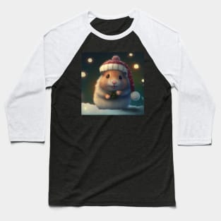 Cute Christmas Hamster Baseball T-Shirt